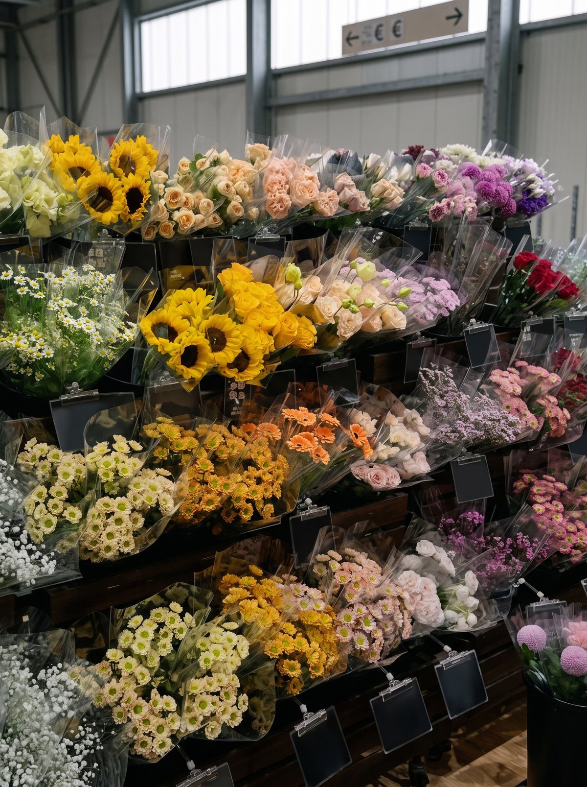 Pr&eacute;sentoir de fleurs en gros pour march&eacute;s