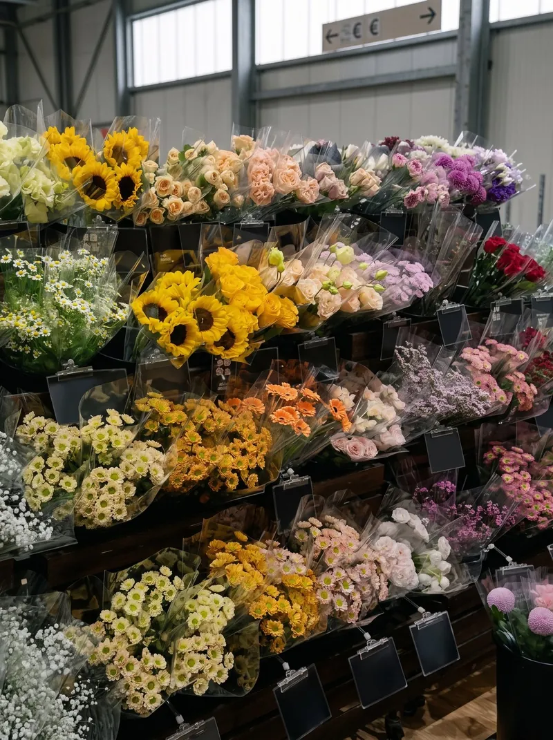 Pr&eacute;sentoir de fleurs en gros pour march&eacute;s